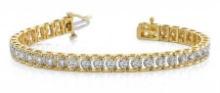 14KT YELLOW GOLD .50 CTW G-H VS2/SI1 CLASSIC PRONG ILLUSION SET TENNIS BRACELET LAB-GROWN DIAMOND