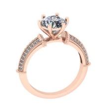 2.20 Ctw SI2/I1 Diamond Style Prong Set 18K Rose Gold Engagement Wedding Ring