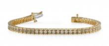 14KT YELLOW GOLD 2 CTW G-H VS2/SI1 BOX LINK TENNIS BRACELET LAB-GROWN DIAMOND