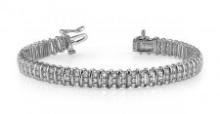 14KT WHITE GOLD 3 CTW G-H VS2/SI1 TRIPLE ILLUSION BRACELET LAB-GROWN DIAMOND