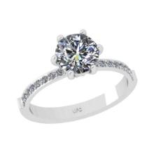 1.77 Ctw VS/SI1 Diamond 10K White Gold Engagement Halo Ring