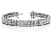 14K WHITE GOLD 4 CTW G-H I1/I2 TIMELESS TWO ROW TENNIS BRACELET LAB-GROWN DIAMOND