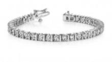 14K WHITE GOLD 2 CTW G-H I1/I2 CLASSIC LINK PRONG SET TENNIS BRACELET LAB-GROWN DIAMOND