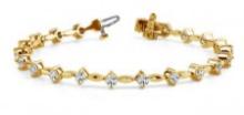 14KT YELLOW GOLD 1 CTW G-H VS2/SI1 CLASSIC LINK BRACELET LAB-GROWN DIAMOND