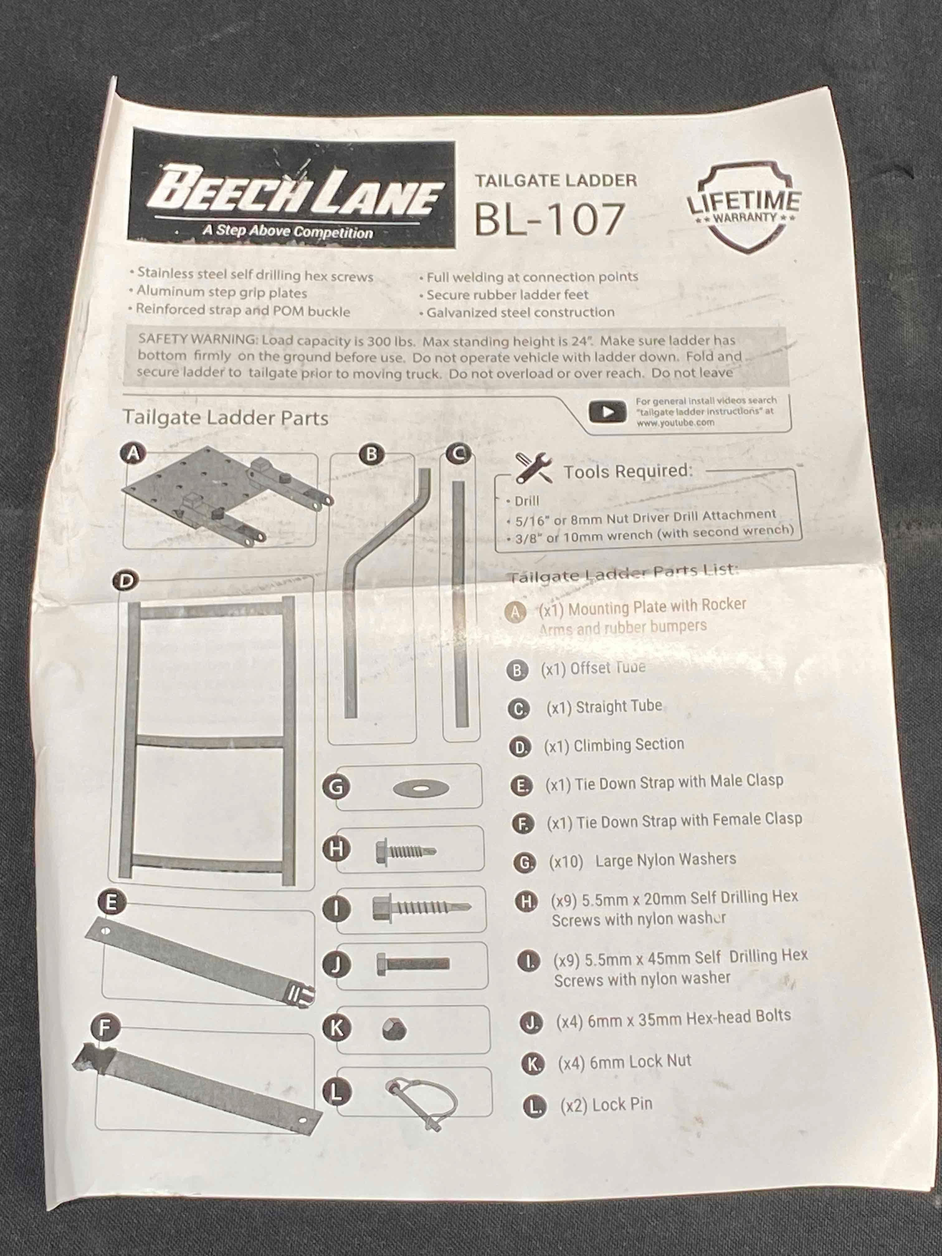 BEECH LANE Pickup Truck Tailgate Ladder