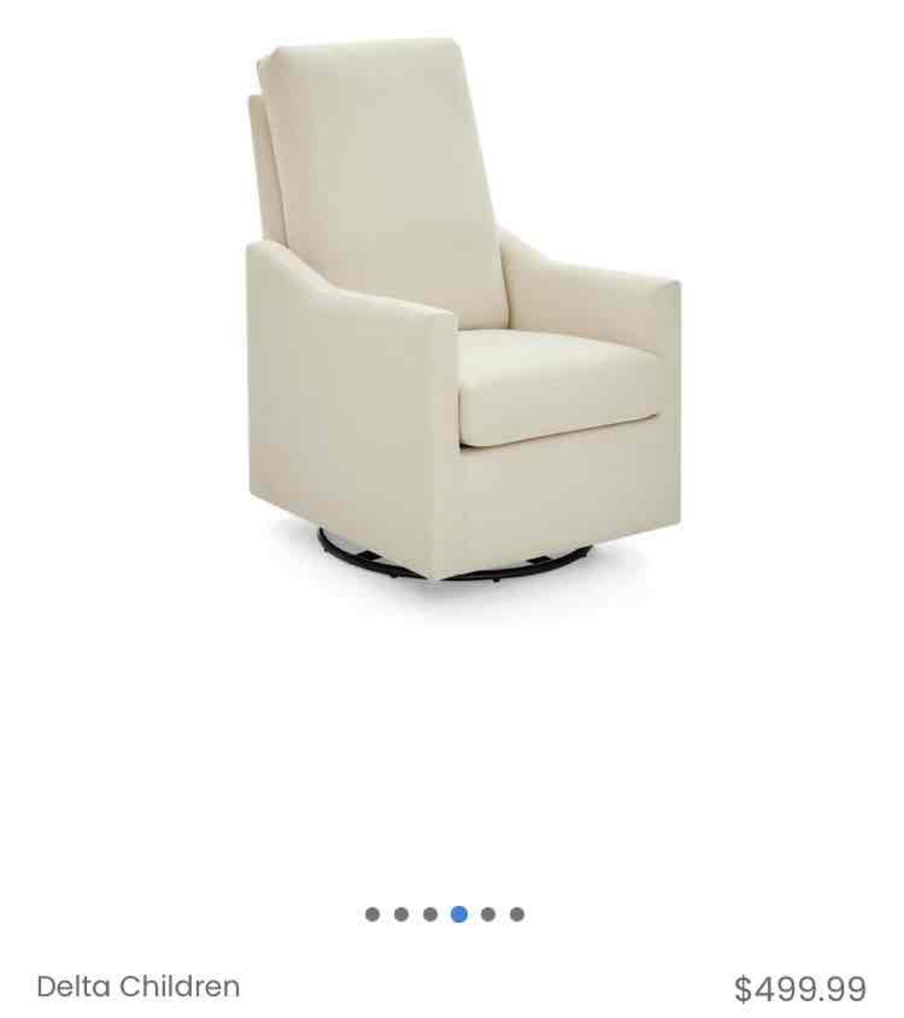 Delta Children Andie Nursery Glider Swivel Chair with LiveSmart Fabric