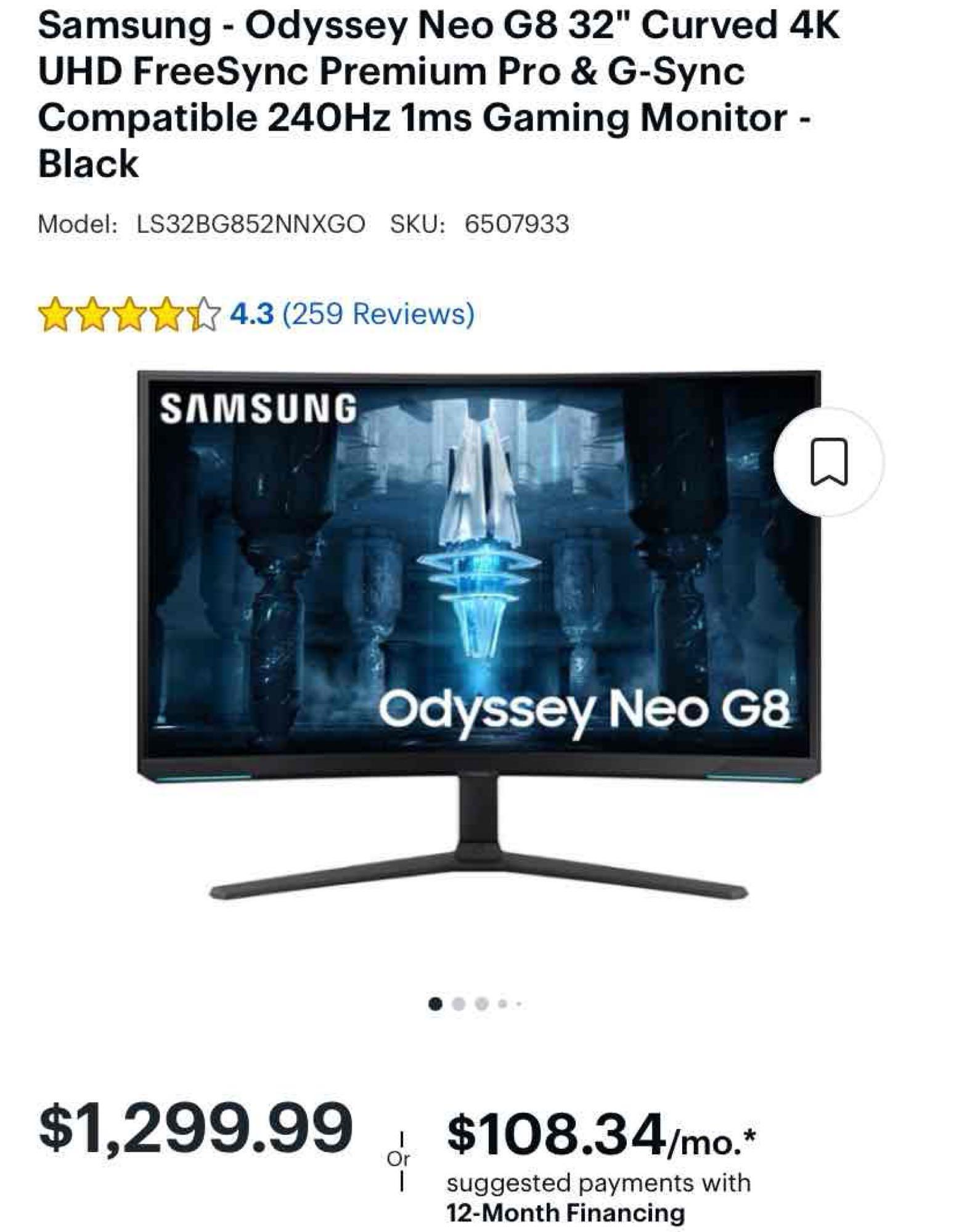 Samsung 32" Odyssey Neo G8 4K UHD 240Hz
