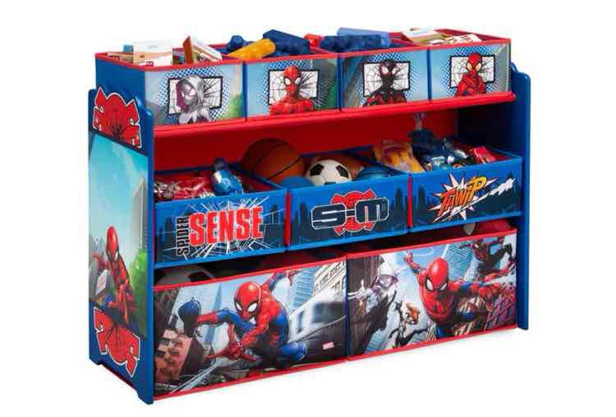 Delta Children Spider-Man Deluxe 9 Bin Design and Store Toy Organizer