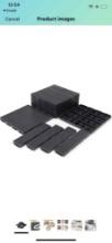 Easy Cut Snap Fit Plastic Interlocking Patio Deck Tiles (Pack of 36, 12"x3") Plastic