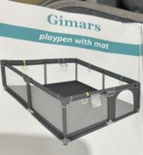 Gimars Washable Baby Playpen with Cute Learning Cushioned Mat,