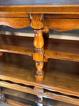 Beautiful Carved Wooden Two-Tier Console Table