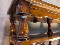 Beautiful Carved Wooden Two-Tier Console Table