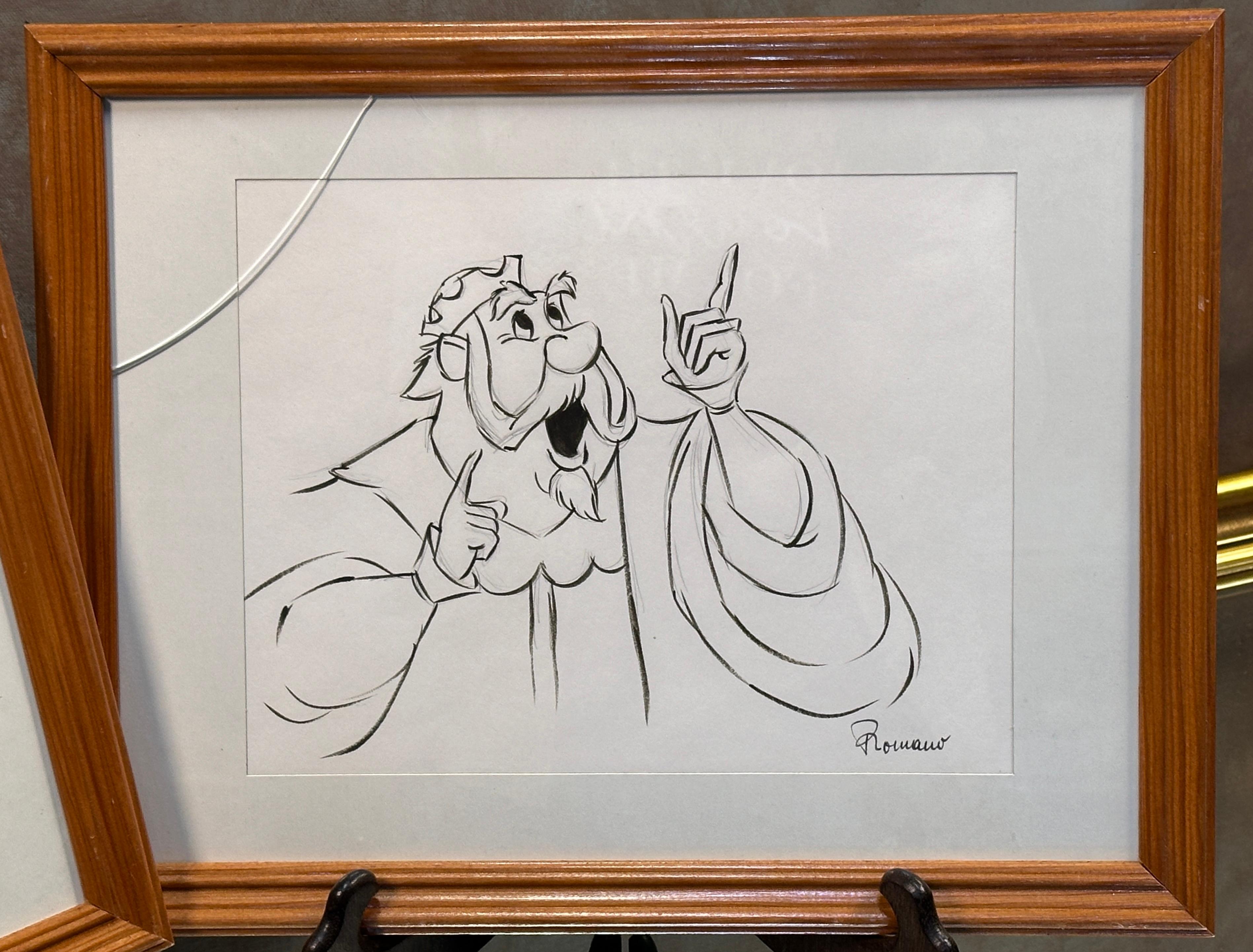 (2) Vintage Framed Disney's Sleeping Beauty Animatin Drawings