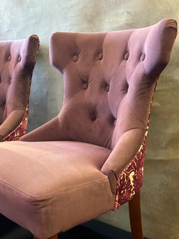 Set of 2 Purple Hourglass Dining Chairs