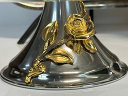 Oneida Stainless Steel Golden Damask Gold Rose Serving Dishes