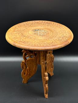 Beautiful Hand Carved Wood Accent Table