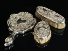 Three Silver Plate Vanity Items