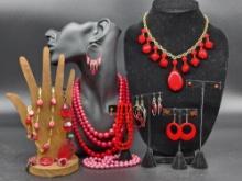 Red Beaded Jewelry Collection
