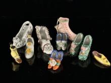 Collection of Miniature Porcelain Shoes