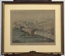 Full Cry Aquantint in Color by Charles Hunt 1803-1877