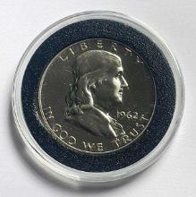 1962 Franklin Proof Silver Half Dollar in Capsule
