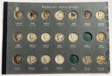 1924-1931 Mercury Silver Dime Album Page (19-coins)