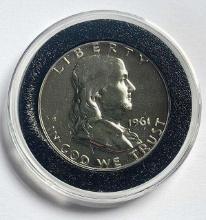 1961 Franklin Proof Silver Half Dollar in Capsule