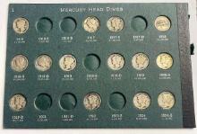 1916-1924 Mercury Silver Dime Album Page (14-coins)