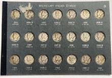 1934-1941 Mercury Silver Dime Album Page (21-coins)