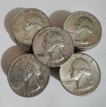 41 PIECES OF 1964 WASHINGTON QUARTER DOLLAR COIN