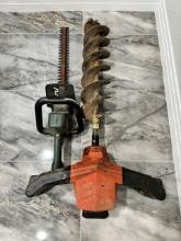 Lot of SuperHandy Earth Auger Power Head 48V - 320RPM and Black & Decker 22” Electric Hedge Trimmer