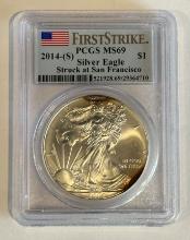 2014-S $1 Silver Eagle Coin - PCGS MS69
