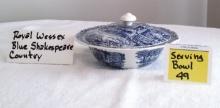 DICKENS DAYS COACHING  Royal Wessex Blue Shakespeare SERVING BOWL
