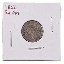 1833 Rot Dies Capped Bust Dime VF