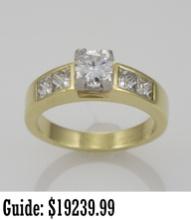 18k Gold Diamond Engagement Ring, 1.30tdw - Size