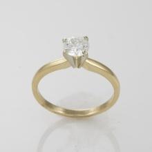 14k Gold Diamond Solitaire Engagement Ring -