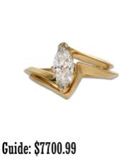 14k Gold 0.63ct Marquise Diamond Engagement Ring