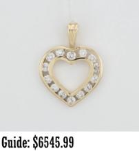 14k Gold Diamond Heart Pendant 1.25 ct TDW