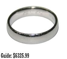 Platinum Men's Band Ring Size 9.75