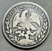 1855 Mexico 4 Real Silver coin