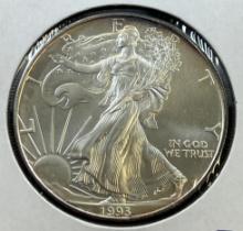 1993 US Silver Eagle Dollar Coin, .999 Fine Silver GEM UNC