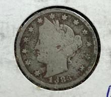 1883 W/ Cents Liberty V Nickel, First Year, Key Date