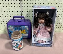 Doll and Lunchbox w/ thermos