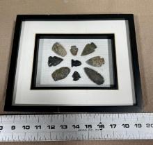 Arrowheads Frame of artifacts from Hamilton Co OH largest 2 1/4"