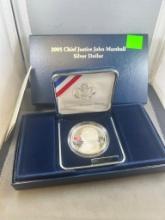 2005 Chief Justice John Marshall Commemorative Silver Dollar, 90% Silver