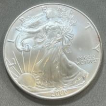 2000 US Silver Eagle Dollar Coin, .999 Fine Silver GEM UNC