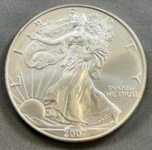 2007-W US Silver Eagle Dollar Coin, .999 Fine Silver, GEM UNC