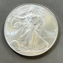 2002 US Silver Eagle .999 Fine Silver, GEM UNC