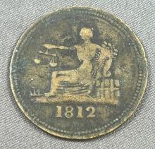 1812 Canada Token, about the size of an old Canadian Penny