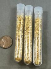 Vial of Gold Flake, Wheat cent for size reference and not included, sells times the money